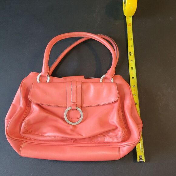 Ann Taylor Leather Coral Handbag Purse - Picture 5 of 9